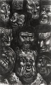 Eleven grotesque faces from 