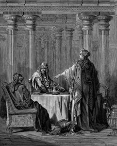 Esther c450 BC before her husband King Ahasuerus Xerxes I of Persia, 1866