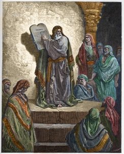 Ezra the Scribe Reads the Law to the People - Engraving in 