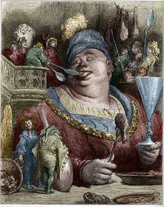 Gargantua, character of the novels by Francois Rabelais, illustration by Gustave Dore