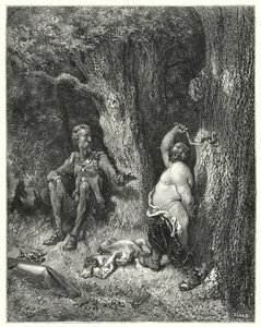 Hold! cried he; friend Sancho, stay the fury of thy arm by Gustave Dore