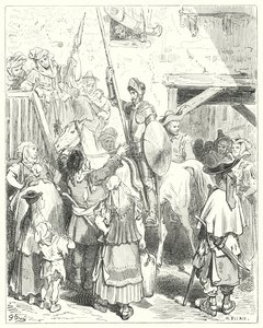 I have nothing to do with all this, cried the innkeeper; pay your reckoning by Gustave Dore