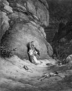 Hagar and Ishmael (engraving by Doré) by Gustave Dore
