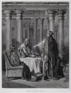 Haman Denounced by Queen Esther (Illustration from the Dore Bible)