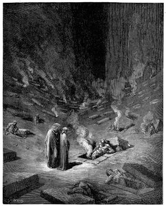 Hell: the city of Dis, Roman god of the underworld, 1863 by Gustave Dore