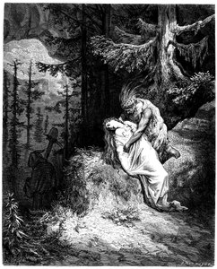 Illustration by Gustave Dore for the novel by Francois Rene de Chateaubriand, Atala, edition Hachette 1863 by Gustave Dore