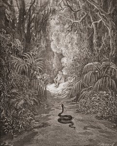Illustration by Gustave Dore for Paradise Lost by John Milton Book IX lines 434 and 435 by Gustave Dore