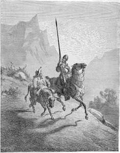Illustration to the book Don Quixote de la Mancha by M. de Cervantes, 1863