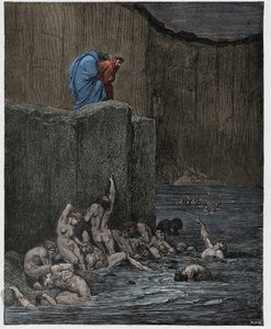 Inferno, Canto 18: Paramours and flatterers in the eighth circle (illustration from The Divine Comedy by Dante Alighieri) by Gustave Dore