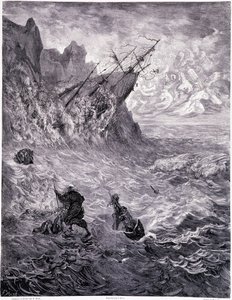 I Cross the Seas... Plate X - Illustration by Gustave Doré for La Légende du Juif Errant by Pierre Dupont, edition Librairie du Magasin Pittoresque, Paris 1862