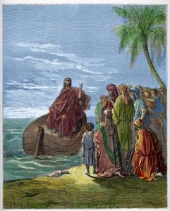 Jesus Preaching at the Sea of Galilee - Engraving in 