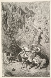 On the Way to the Green Chapel, from Stories of the Days of King Arthur by Charles Henry Hanson, pub.1898 by Gustave Dore