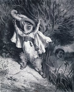 Puss in Boots, illustration by Gustave Dore for the fairy tale by Charles Perrault