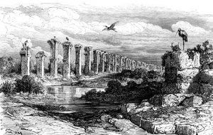 Roman Aqueduct, Merida, Spain by Gustave Dore
