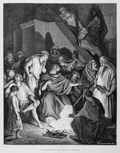 Saint Peter Denying Christ (Illustration from the Dore Bible)