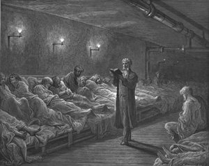 Scripture Reader in a Night Refuge