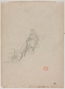 Sketch of Hunting Scene (verso) by Gustave Dore