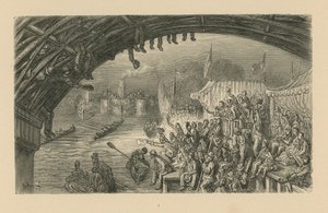 Spectators watching a boat race by Gustave Dore