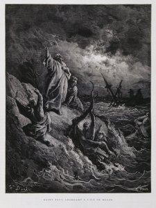 St Paul Landing at Malta (Illustration from the Dore Bible)