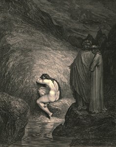 That is the ancient soul of wretched Myrrha by Gustave Dore