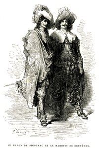 The Baron de Sigognac and the Marquis de Bruyeres (engraving by Gustave Dore) by Gustave Dore