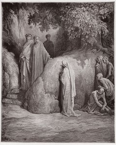 The Divine Comedy, Purgatorio, Canto 23: Dante recognizes the shade of Forese among the gluttons - by Dante Alighieri (1265-1321) - Illustration by Gustave Dore (1832-1883) by Gustave Dore