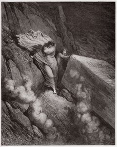 The Divine Comedy, Inferno, Canto 11: The burning tomb of Pope Anastasius II - by Dante Alighieri - Illustration by Gustave Dore