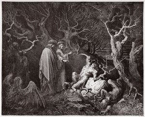 The Divine Comedy, Inferno, Canto 13: The suicides in the forest - by Dante Alighieri (1265-1321) - Illustration by Gustave Dore (1832-1883) by Gustave Dore