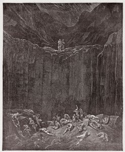 The Divine Comedy, Inferno, Canto 29: The forgers tormented in the valley (Illustration by Gustave Dore) by Gustave Dore