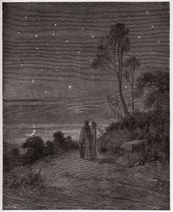 The Divine Comedy, Inferno, Canto 2: The darkening sky of the first night - Illustration by Gustave Dore