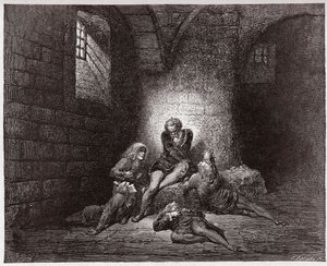 The Divine Comedy, Inferno, Canto 33: Ugolino and his sons immured and starving (Illustration by Gustave Dore) by Gustave Dore