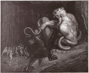 The Divine Comedy, Inferno, Canto 5: Minos judges the transgressions and dispatches the souls - by Dante Alighieri - Illustration by Gustave Dore by Gustave Dore