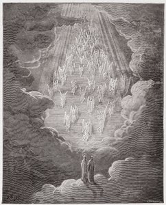 The Divine Comedy, Paradiso, Canto 21: Beatrice and Dante in the sphere of Saturn - Illustration by Gustave Dore