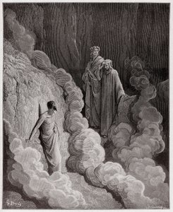 The Divine Comedy, Purgatorio, Canto 16: Dante Speaks to the Soul of Marco Lombardo - by Dante Alighieri (1265-1321) - Illustration by Gustave Dore (1832-1883) by Gustave Dore