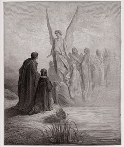 The Divine Comedy, Purgatorio, Canto 2: The celestial pilot lands the boat (Illustration by Gustave Dore) by Gustave Dore