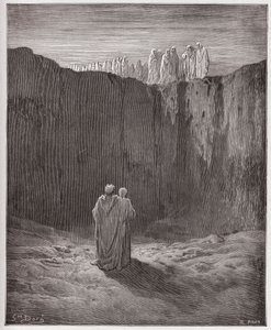 The Divine Comedy, Purgatorio, Canto 3: The company of souls upon the cliff - by Dante Alighieri (1265-1321) - Illustration by Gustave Dore (1832-1883) by Gustave Dore