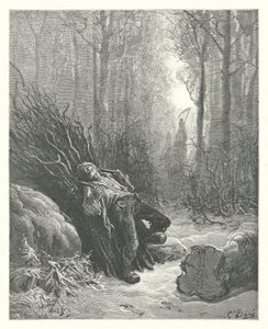 The Fables of La Fontaine: Death and the Woodcutter by Gustave Dore