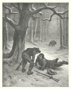 The Fables of La Fontaine: The Bear and the Two Friends by Gustave Dore