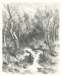 The Fables of La Fontaine: The Cat and the Fox by Gustave Dore