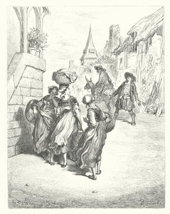 The Fables of La Fontaine: The Miller, his Son, and the Ass by Gustave Dore