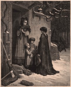 The Grasshopper and the Ant, illustration from the fable by Jean de la Fontaine by Gustave Dore
