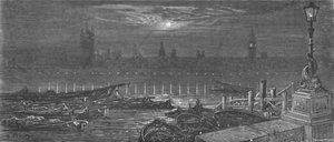 The Houses of Parliament at Night by Gustave Dore