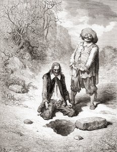 The Miser Who Lost His Treasure, from a late 19th century edition of Fables de La Fontaine by Gustave Dore