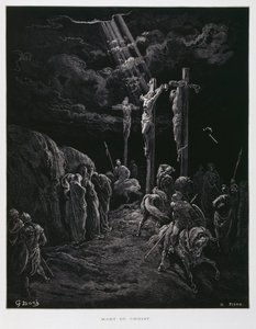 The death of Christ on the cross, Illustration from the Dore Bible