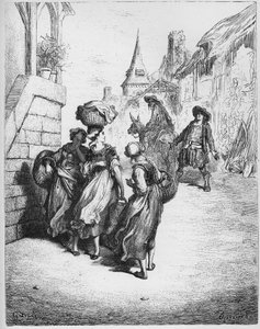 The Miller, His Son and the Donkey - from "Fables" by Jean de La Fontaine by Gustave Dore
