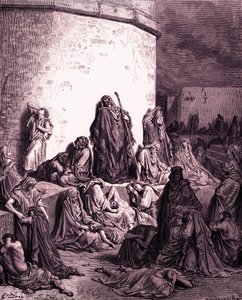 The people mourn over Jerusalem - Bible