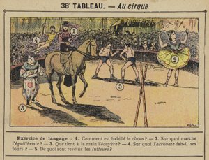 At the Circus (colour litho)