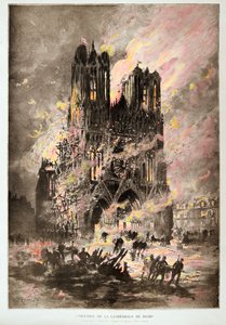 The Cathedral of Reims on Fire