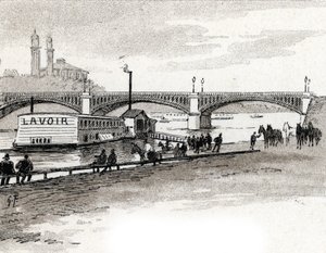 View of the Grenelle Bridge in Paris by Gustave Fraipont