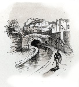 View of the river Bievre in the Gobelins district, Paris